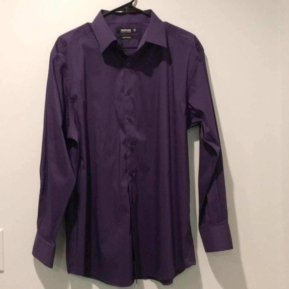 Murano Performance Plum Button Down Shirt 16.5/33 - image 1